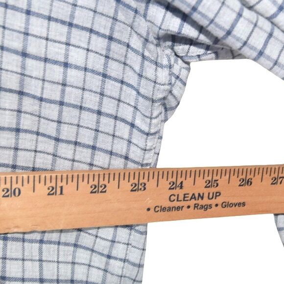 Faherty Brand Blue Gray Check Button Down Shirt Men’s XL 100% Cotton Soft Flanne - Picture 9 of 10